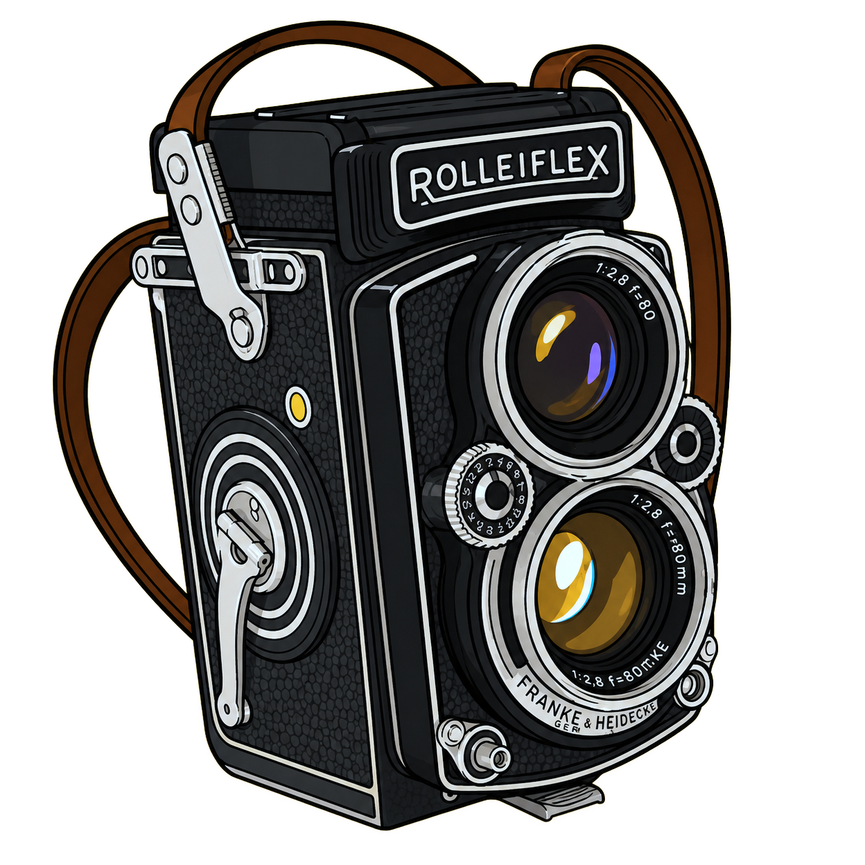 Illustration der Rolleiflex 2,8D